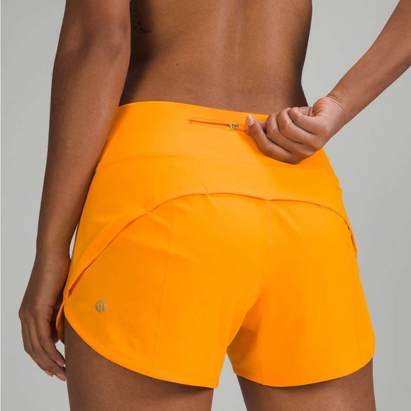 EUC Lululemon Speed Up Mid-Rise Lined Short 4" Clementine Size 6 - Picture 3 of 8